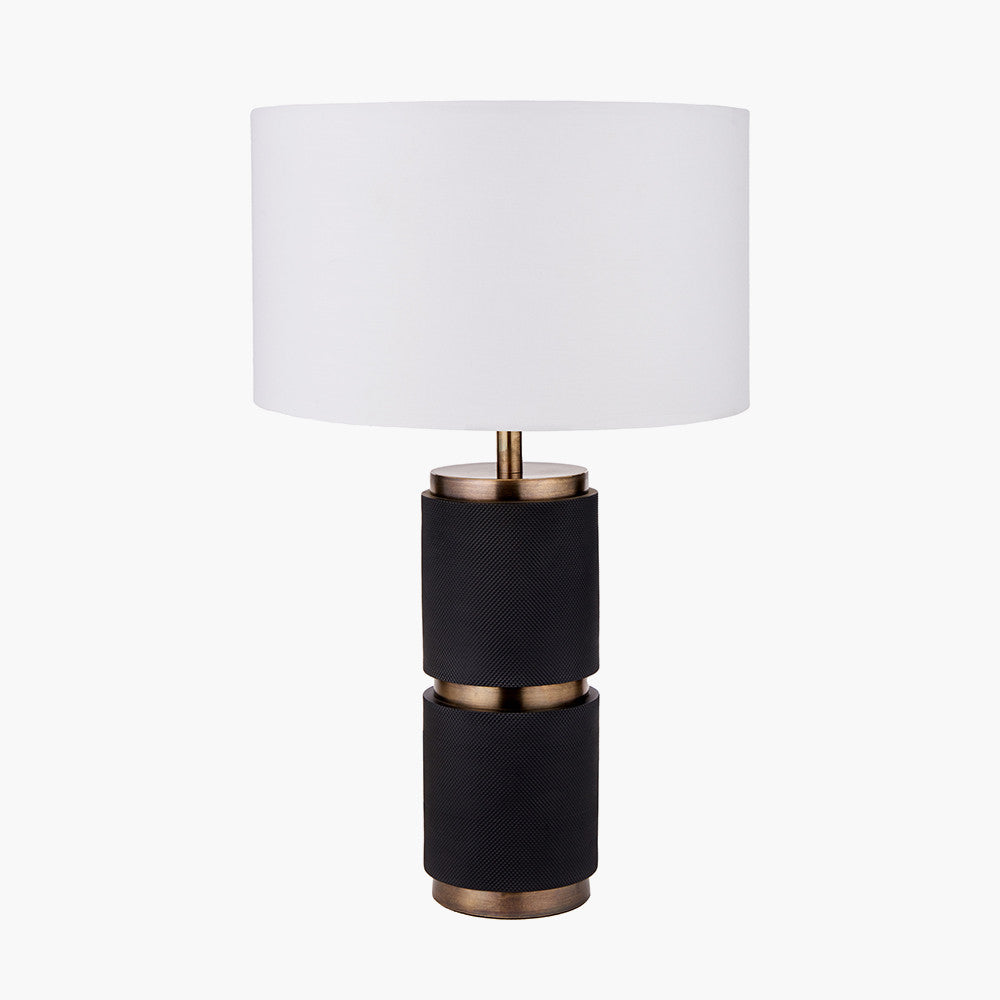 Alnico Black & Brass Metal Textured Table Lamp - Base Only